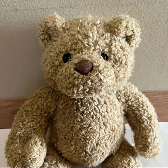 Build A Bear Workshop 15" Curly Tan Teddy Bear Black Leather Paws Retired 1997 - Picture 2 of 9